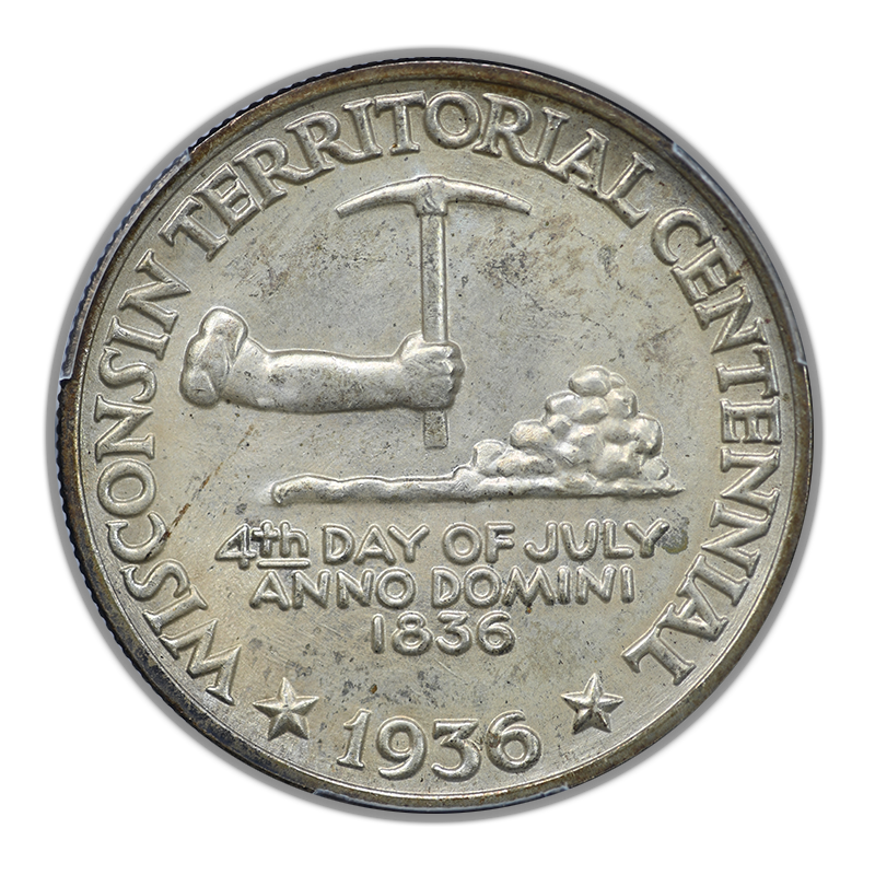 1936 Wisconsin Classic Commemorative Half Dollar 50C PCGS MS66