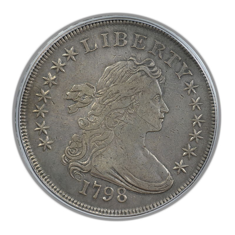 1798 Draped Bust Dollar $1 PCGS XF40 OGH - Large Eagle
