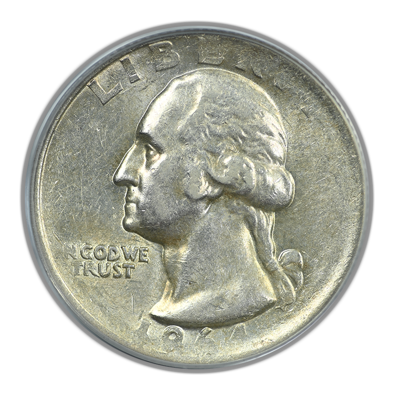 1964 Washington Quarter 25C PCGS Mint Error AU58 - Struck on Rolled Thin Planchet