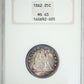 1862 Liberty Seated Quarter 25C NGC Fatty MS63 - TONED!