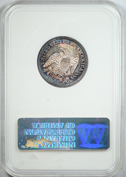 1862 Liberty Seated Quarter 25C NGC Fatty MS63 - TONED!
