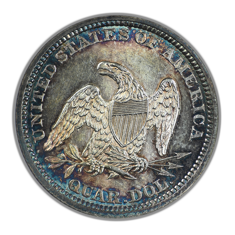 1862 Liberty Seated Quarter 25C NGC Fatty MS63 - TONED!
