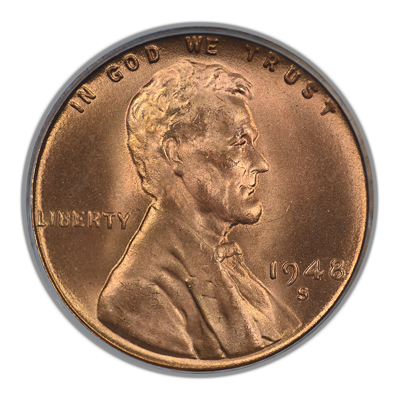 1948-S Lincoln Wheat Cent 1C PCGS MS65RD CAC