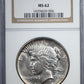 1921 Peace Dollar $1 NGC MS62