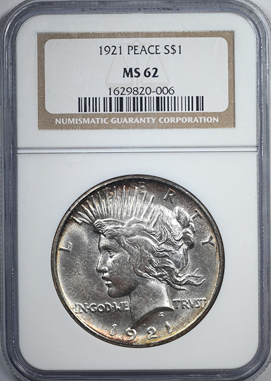 1921 Peace Dollar $1 NGC MS62