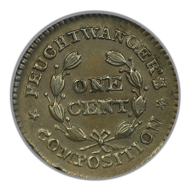 1837 New York Feuchtwangers Composition Cent 1C NGC MS62 HT-268