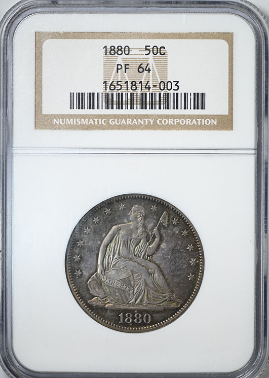 1880 Proof Liberty Seated Half Dollar 50C NGC PF64 - TONED!