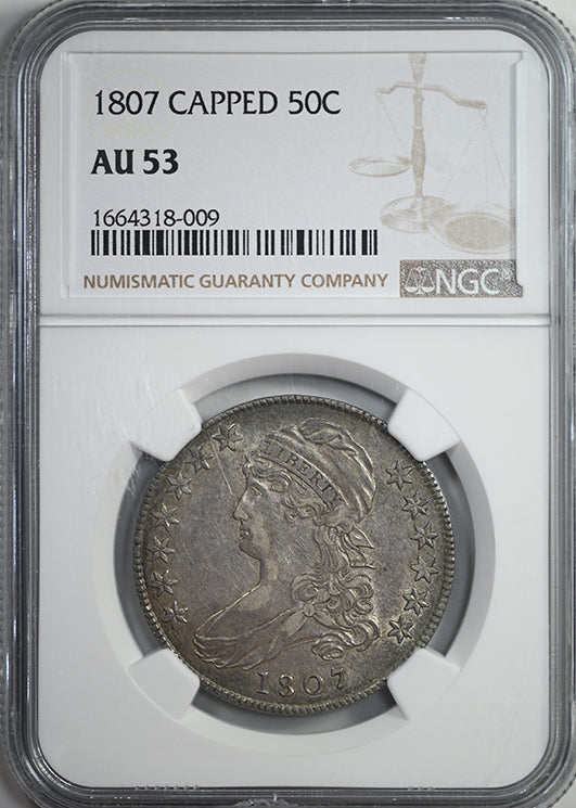 1807 Capped Bust Half Dollar 50C NGC AU53