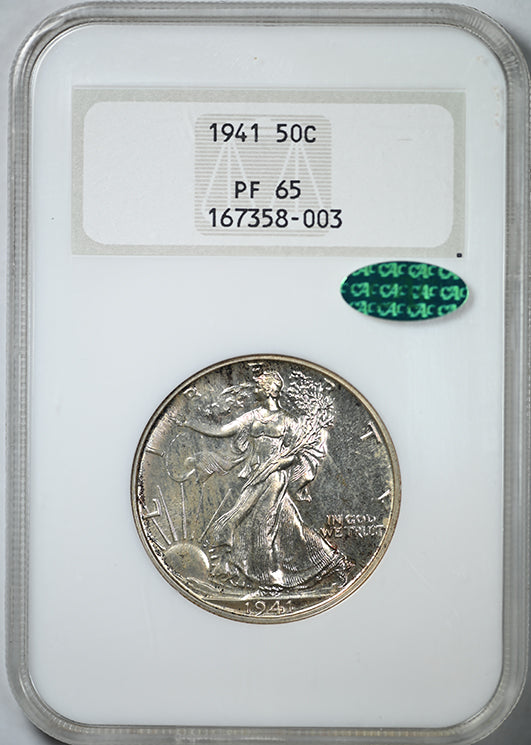 1941 Proof Walking Liberty Half Dollar 50C NGC Fatty PF65 CAC