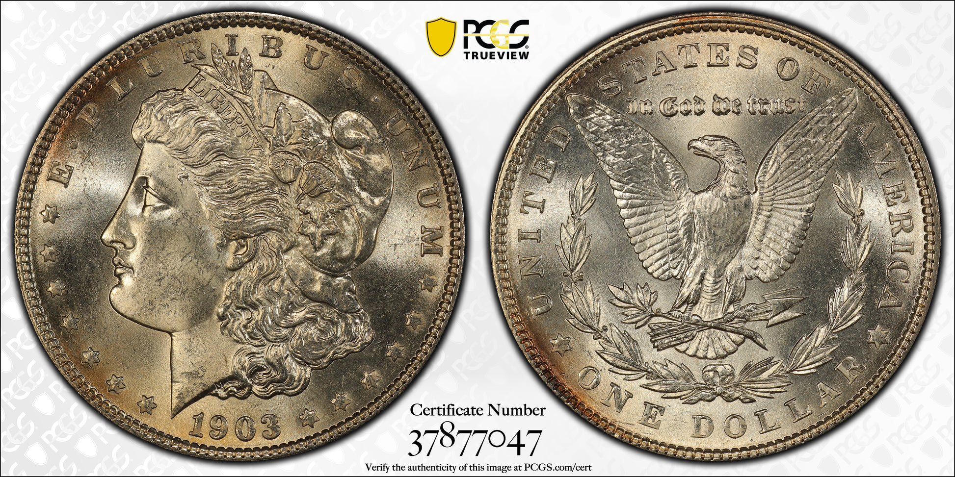 1903 Morgan Dollar $1 PCGS MS67 Trueview