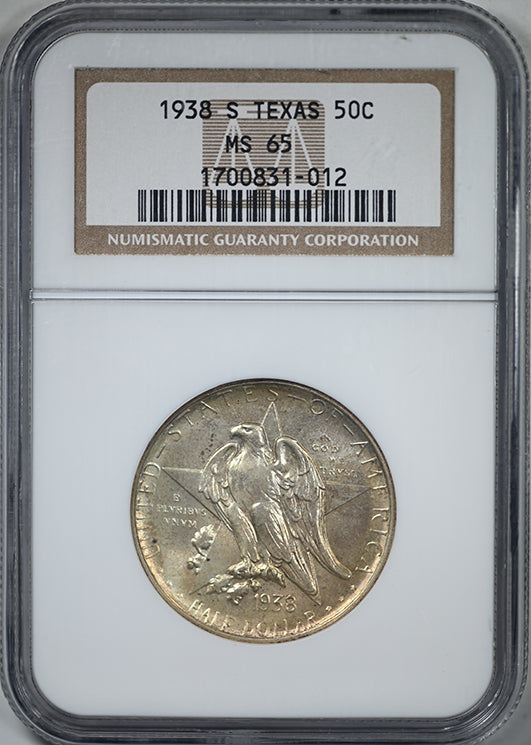 1938-S Texas Classic Commemorative Half Dollar 50C NGC MS65