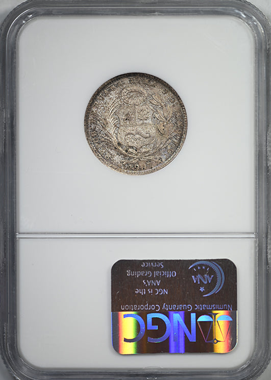 1907 FG Peru 1/5S Sol NGC MS66