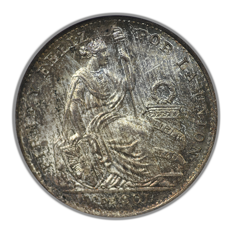 1907 FG Peru 1/5S Sol NGC MS66