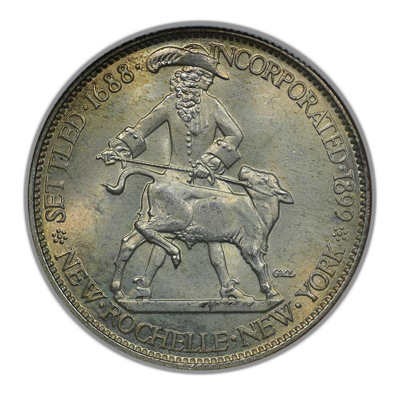 1938 New Rochelle Classic Commemorative Half Dollar 50C NGC Fatty MS66 CAC - TAB TONED!
