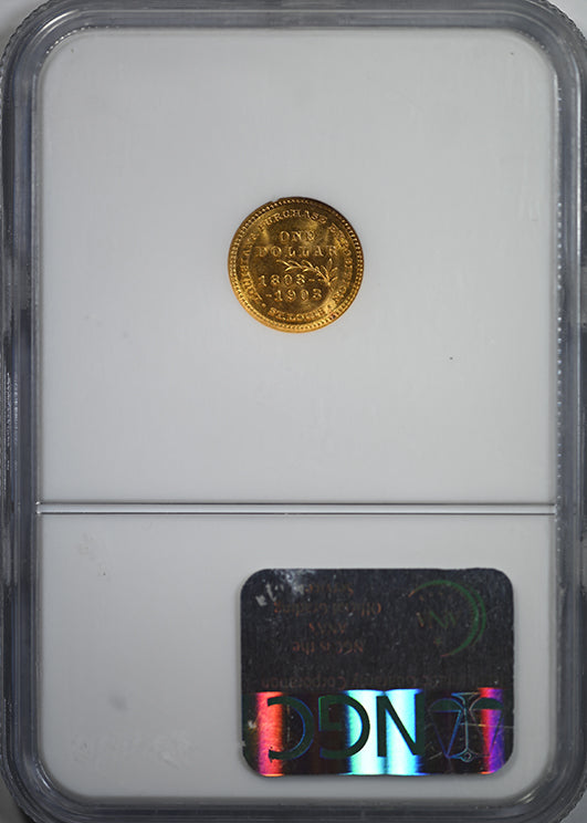 1903 Jefferson Classic Commemorative Gold Dollar G$1 NGC MS65 Reverse Slab