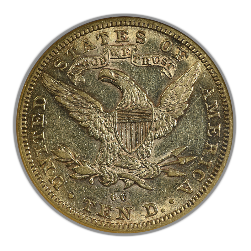 1882-CC Liberty Head Gold Eagle $10 NGC AU55 Reverse