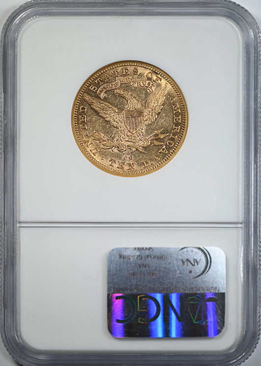 1882-CC Liberty Head Gold Eagle $10 NGC AU55 Reverse Slab