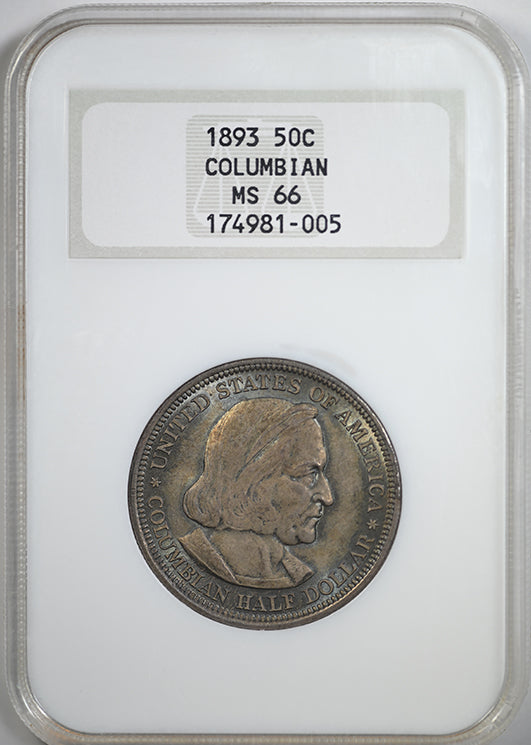 1893 Columbian Classic Commemorative Half Dollar 50C NGC Fatty MS66 - TONED!