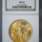 1907 Saint Gaudens Gold Double Eagle $20 NGC MS62