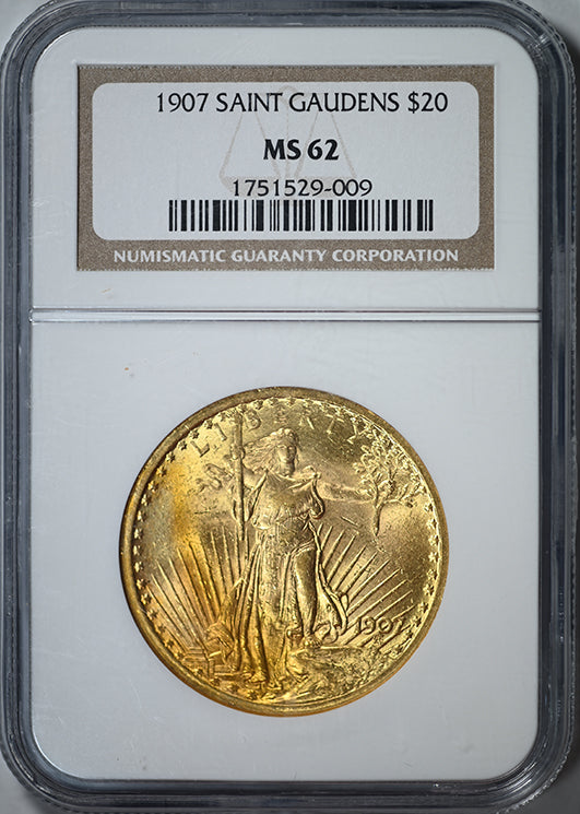 1907 Saint Gaudens Gold Double Eagle $20 NGC MS62