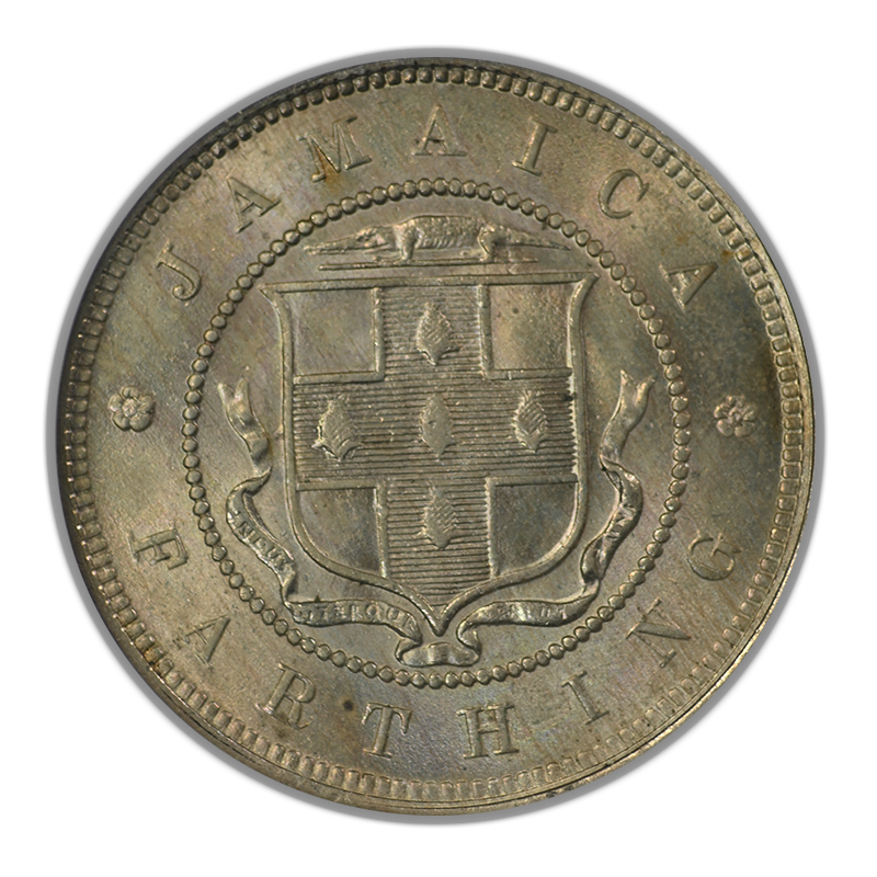 1897 Jamaica 1/4P Farthing NGC MS64