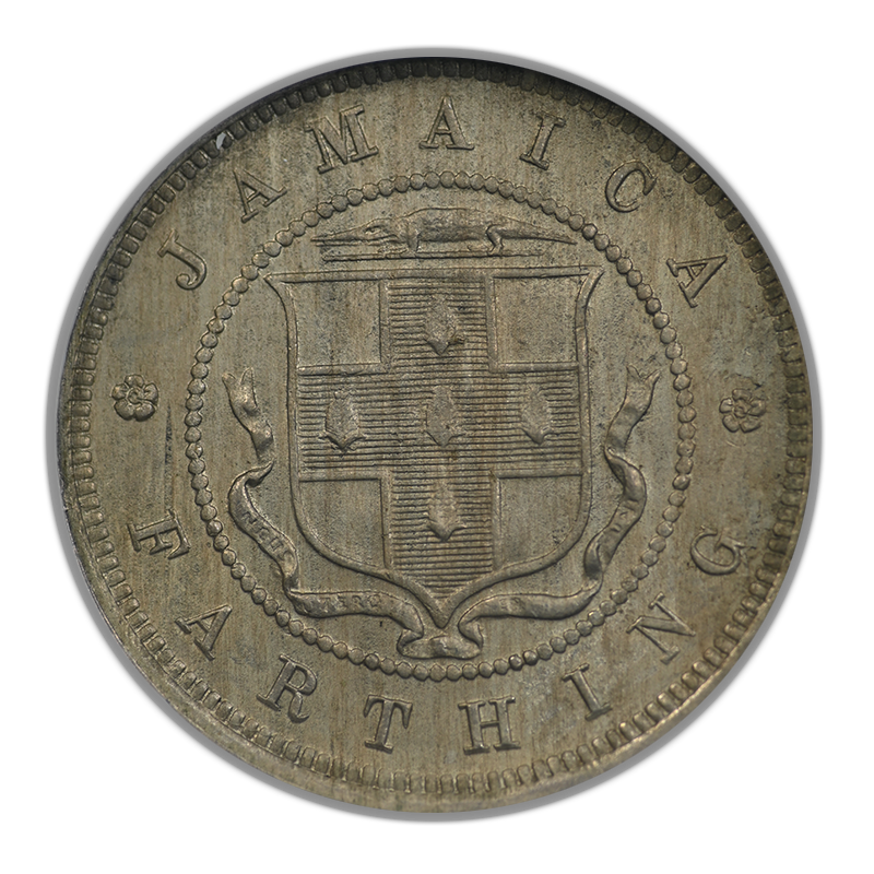 1890 H Jamaica 1/4P Farthing NGC MS62