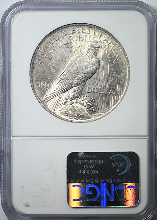 1922 Peace Dollar $1 NGC MS61 - TONED! Reverse Slab