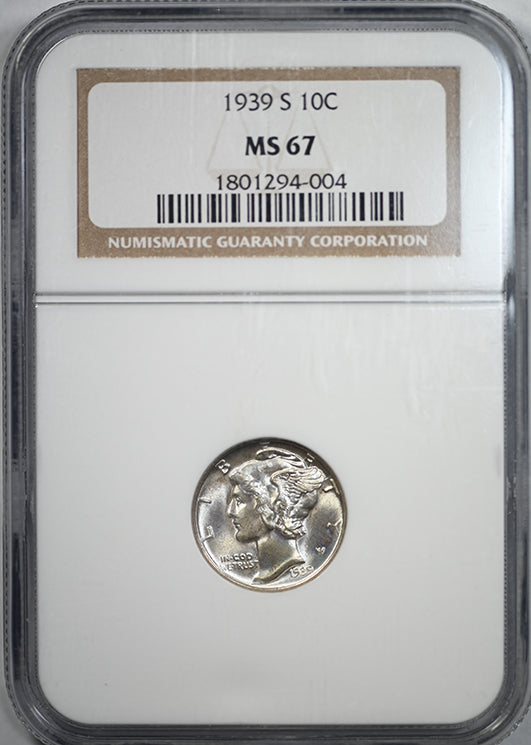 1939-S Mercury Dime 10C NGC MS67