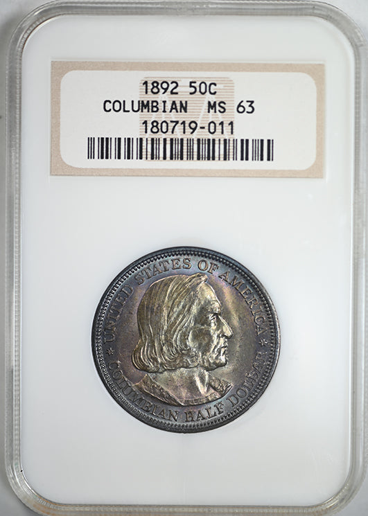 1892 Columbian Exposition Classic Commemorative Half Dollar 50C NGC Fatty MS63 - TONED!