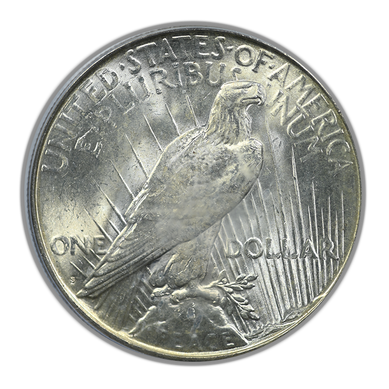 1923-S Peace Dollar $1 PCGS MS63+ Reverse