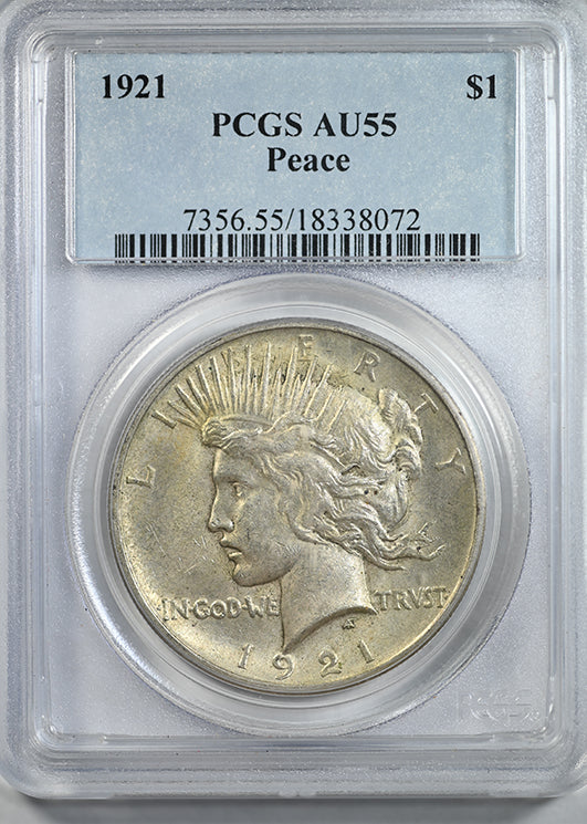 1921 Peace Dollar $1 PCGS AU55