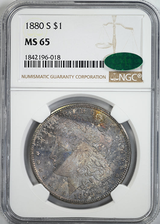 1880-S Morgan Dollar $1 NGC MS65 CAC - TONED!