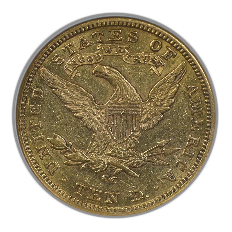 1881-CC Liberty Head Gold Eagle $10 NGC AU50 CAC Reverse