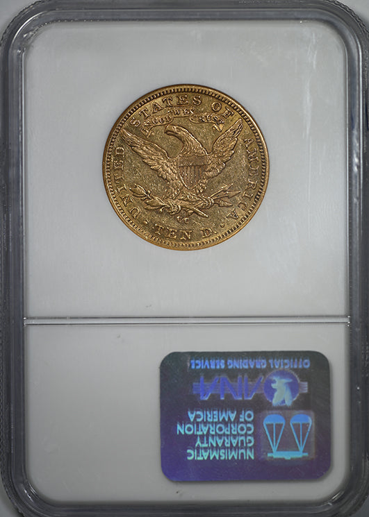 1881-CC Liberty Head Gold Eagle $10 NGC AU50 CAC Reverse Slab