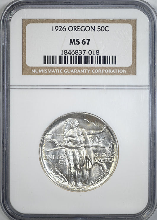 1926 Oregon Trail Classic Commemorative Half Dollar 50C NGC MS67