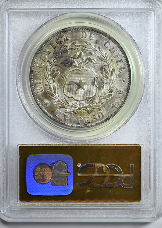 1854-So Chile 1 Peso PCGS Certified S.S. Central American Treasure