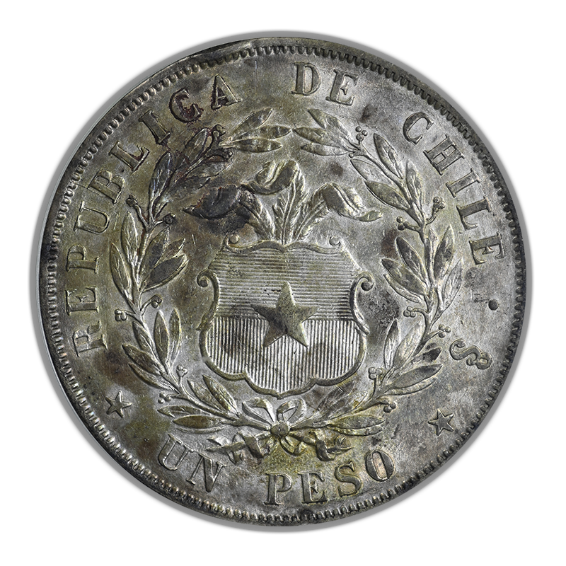 1854-So Chile 1 Peso PCGS Certified S.S. Central American Treasure