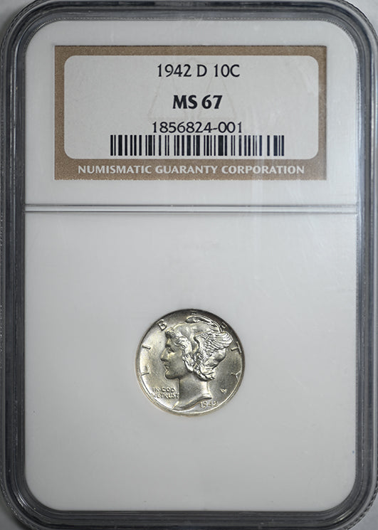 1942-D Mercury Dime 10C NGC MS67