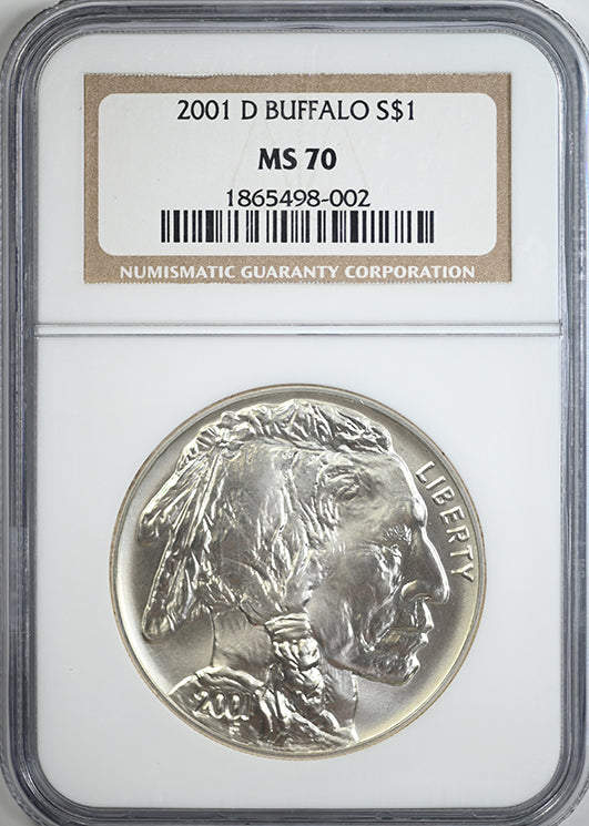 2001-D Buffalo Commemorative Silver Dollar $1 NGC MS70