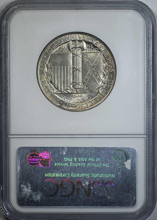 1936 Gettysburg Classic Commemorative Half Dollar 50C NGC MS67 Reverse Slab