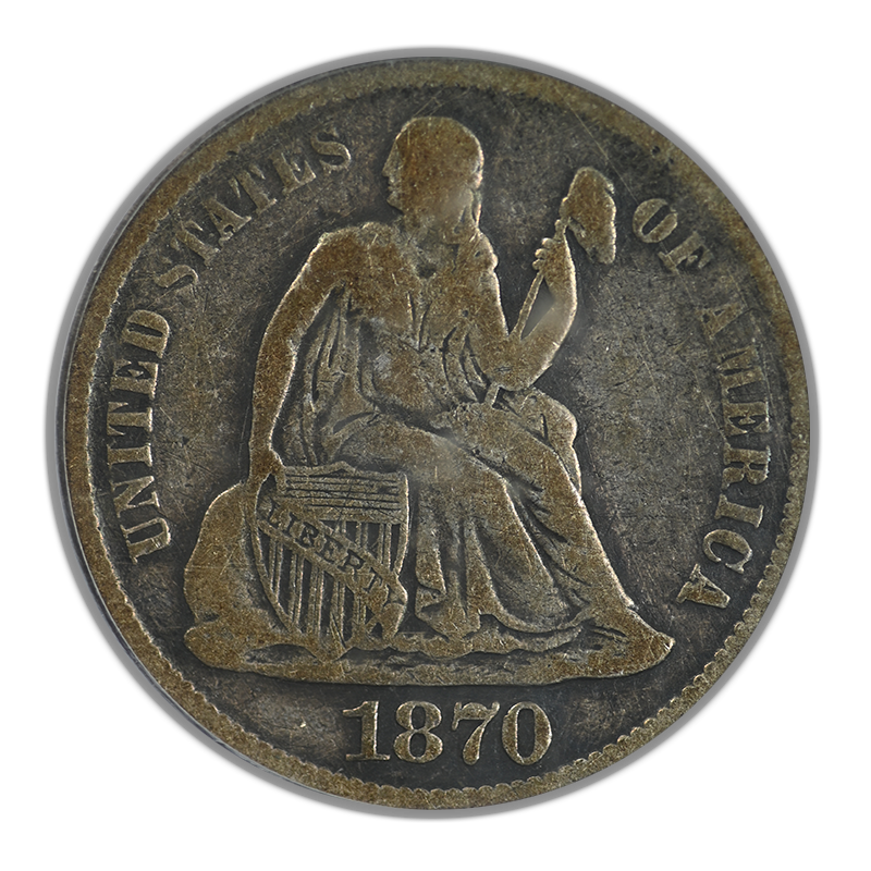 1870-S Liberty Seated Dime 10C PCGS VG10