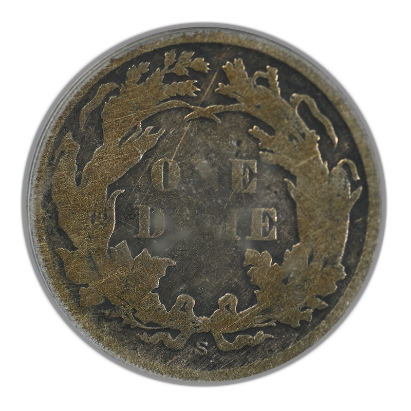 1870-S Liberty Seated Dime 10C PCGS VG10