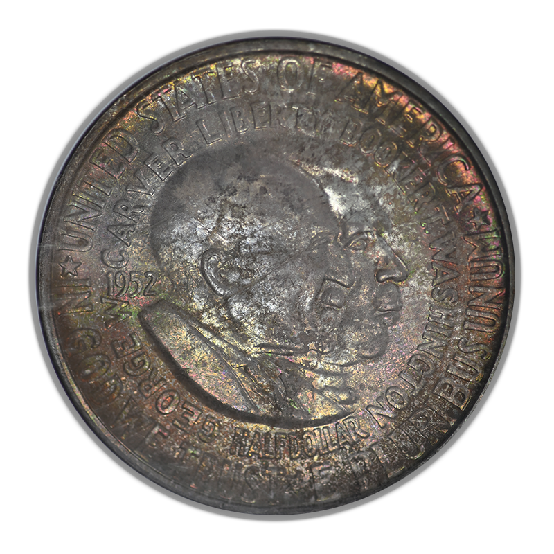 1952 Washington Carver Classic Commemorative Half Dollar 50C NGC MS64 CAC - TONED!