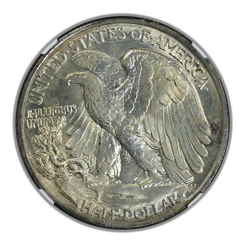 1936 Walking Liberty Half Dollar 50C NGC MS64 - TONED! Reverse