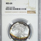 1936 Walking Liberty Half Dollar 50C NGC MS64 - TONED! Obverse Slab