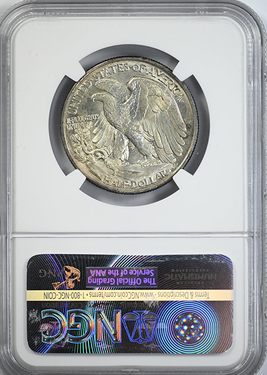 1936 Walking Liberty Half Dollar 50C NGC MS64 - TONED! Reverse Slab