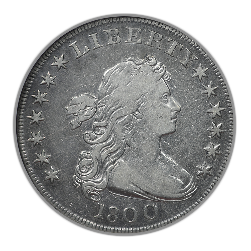 1800 Draped Bust Dollar $1 NGC VF25 BB-191 Low 8 "AMERICAI"