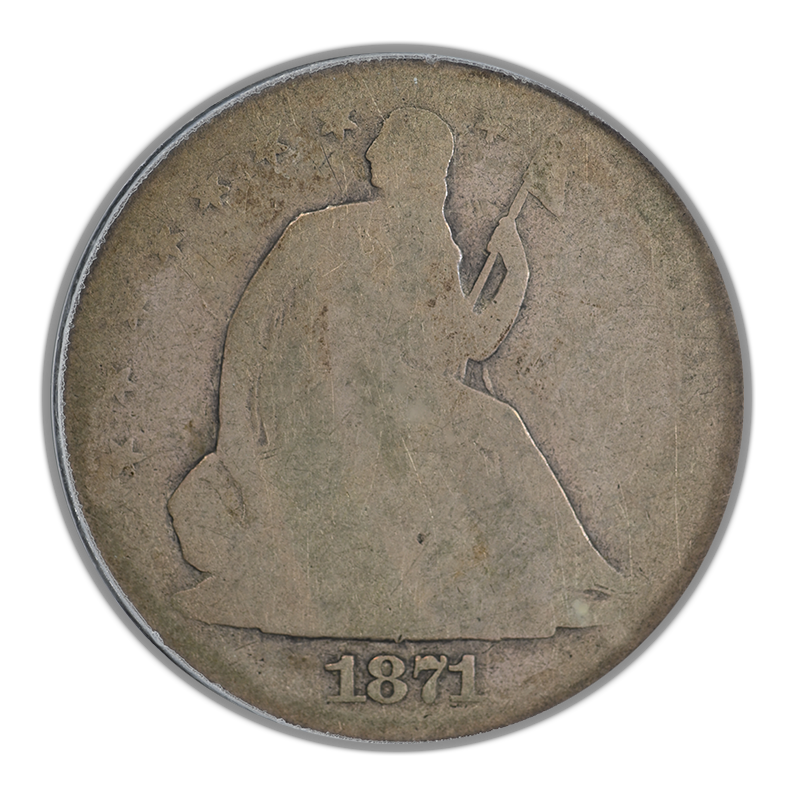 1871-CC Liberty Seated Half Dollar 50C PCGS AG03 CAC