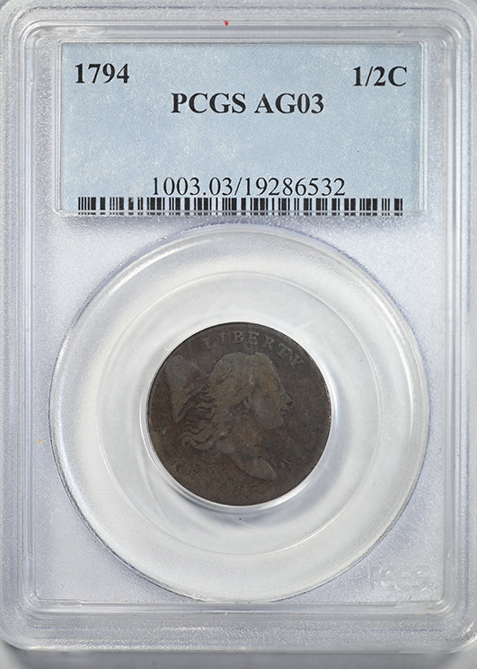 1794 Liberty Cap Half Cent 1/2C PCGS AG03