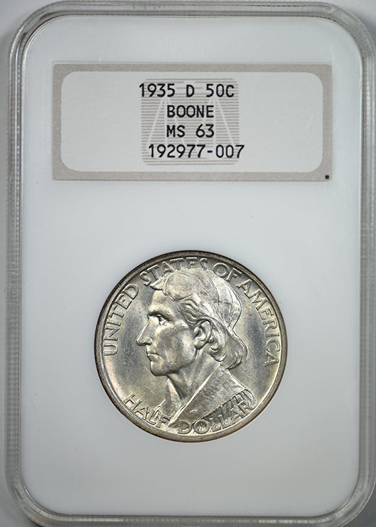 1935-D Boone Classic Commemorative Half Dollar 50C NGC Fatty MS63